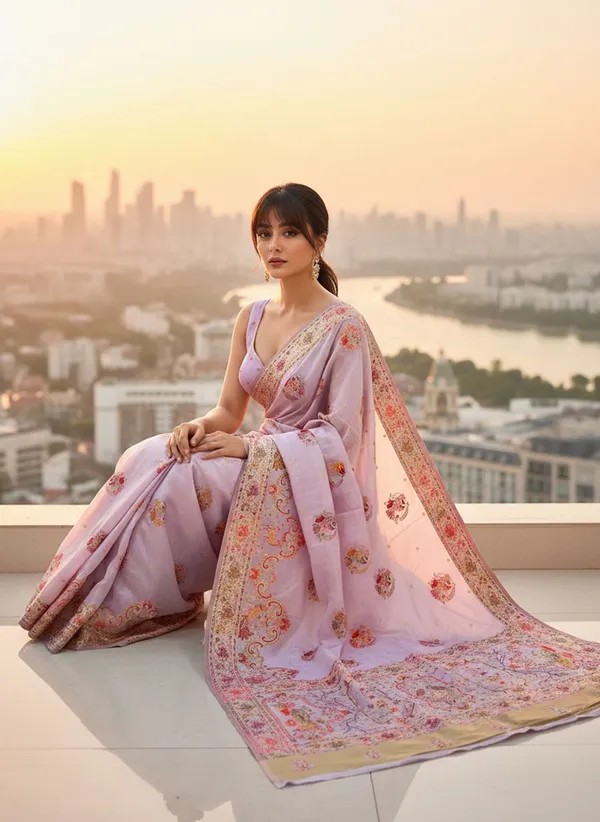 Purple_Semi_Pashmina_Jacquard_Woven_Saree_For_Women_|_With_Blouse_Piece