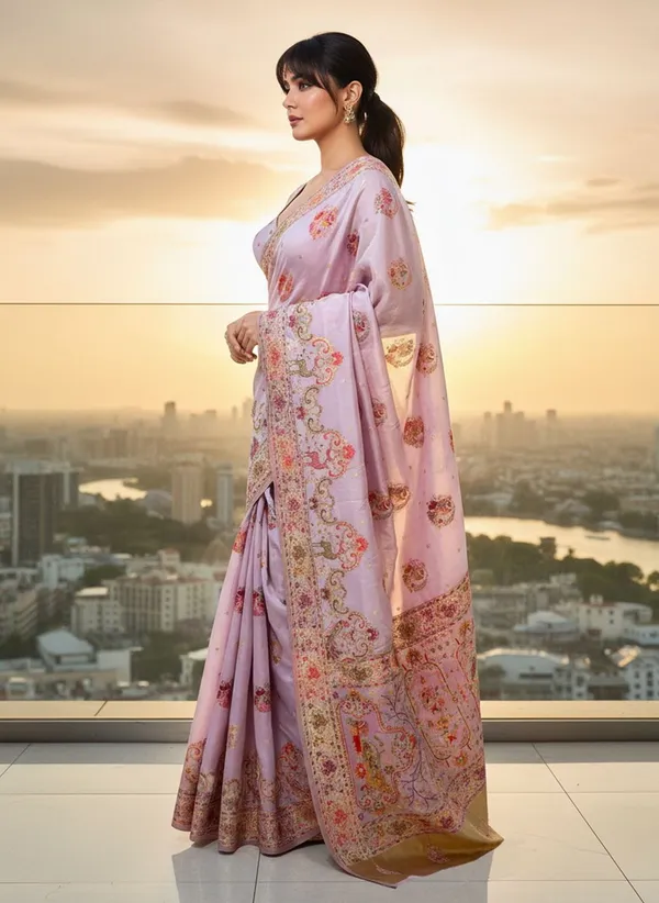 Purple_Semi_Pashmina_Jacquard_Woven_Saree_For_Women_|_With_Blouse_Piece