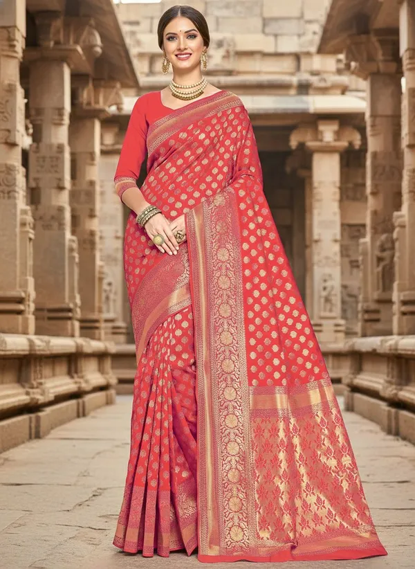 Pink_Georgette_Woven_Banarasi_Jacquard_Saree_For_Women_|_With_Blouse_Piece