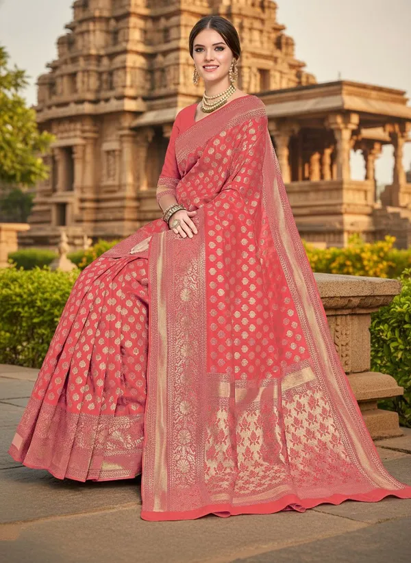 Pink_Georgette_Woven_Banarasi_Jacquard_Saree_For_Women_|_With_Blouse_Piece