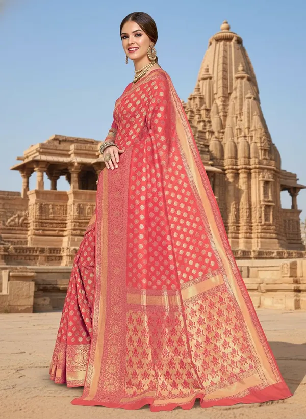 Pink_Georgette_Woven_Banarasi_Jacquard_Saree_For_Women_|_With_Blouse_Piece