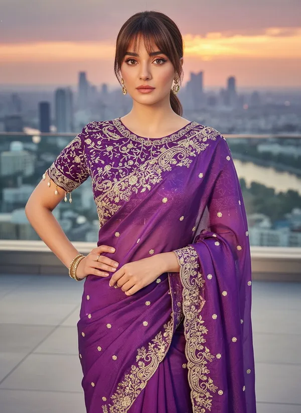 Purple_Satin_Organza_Zari_Sequin_Embroidered_Saree_For_Women_|_With_Blouse_Piece