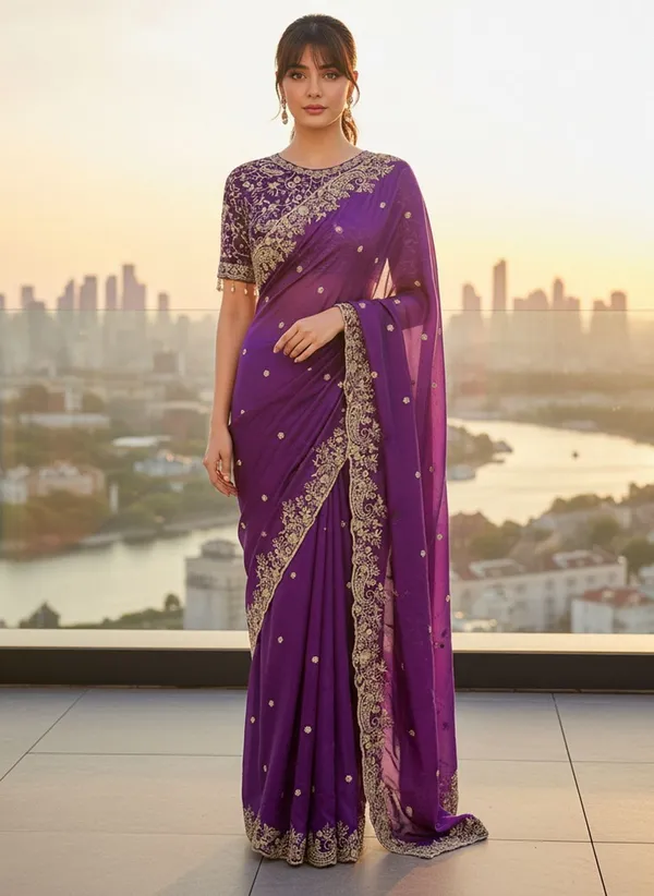 Purple_Satin_Organza_Zari_Sequin_Embroidered_Saree_For_Women_|_With_Blouse_Piece