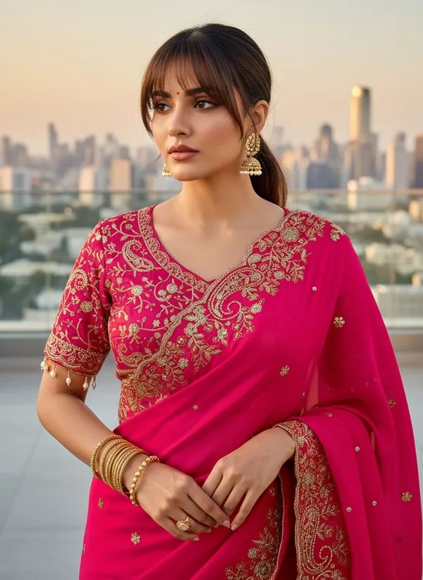 Pink_Satin_Organza_Embroidered_Bollywood_Saree_For_Women_|_With_Blouse_Piece