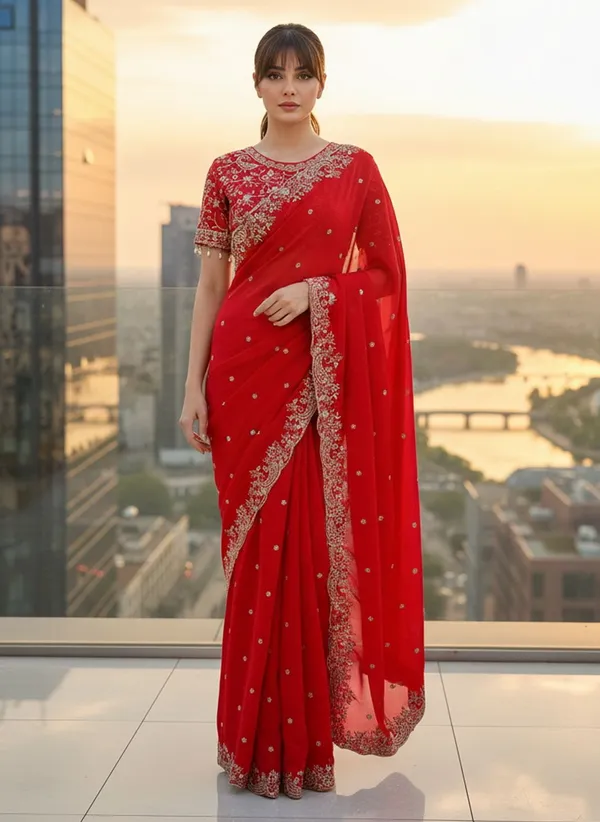Red_Satin_Organza_Embroidered_Bollywood_Saree_For_Women_|_With_Blouse_Piece