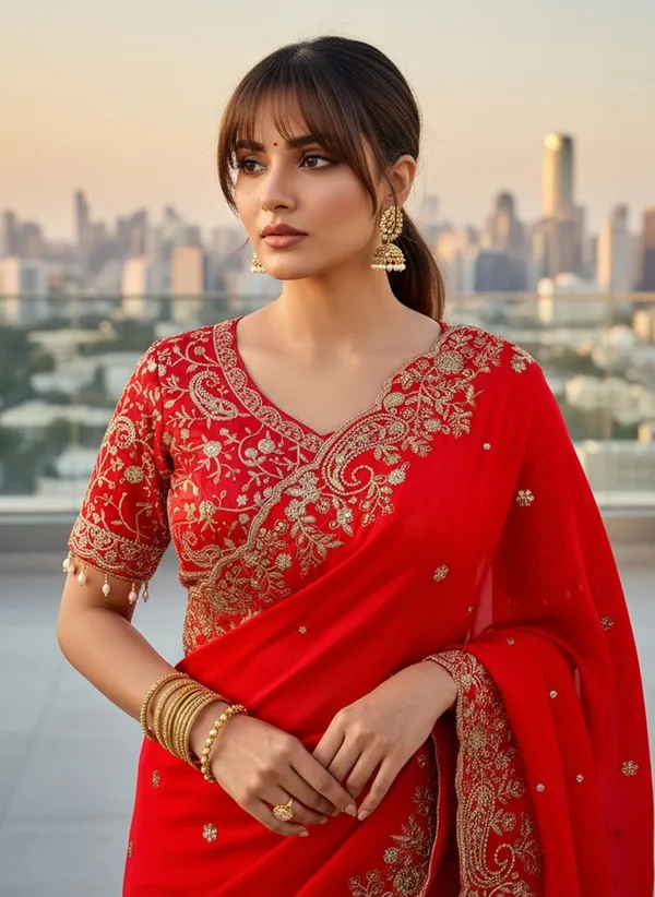 Red_Satin_Organza_Embroidered_Bollywood_Saree_For_Women_|_With_Blouse_Piece