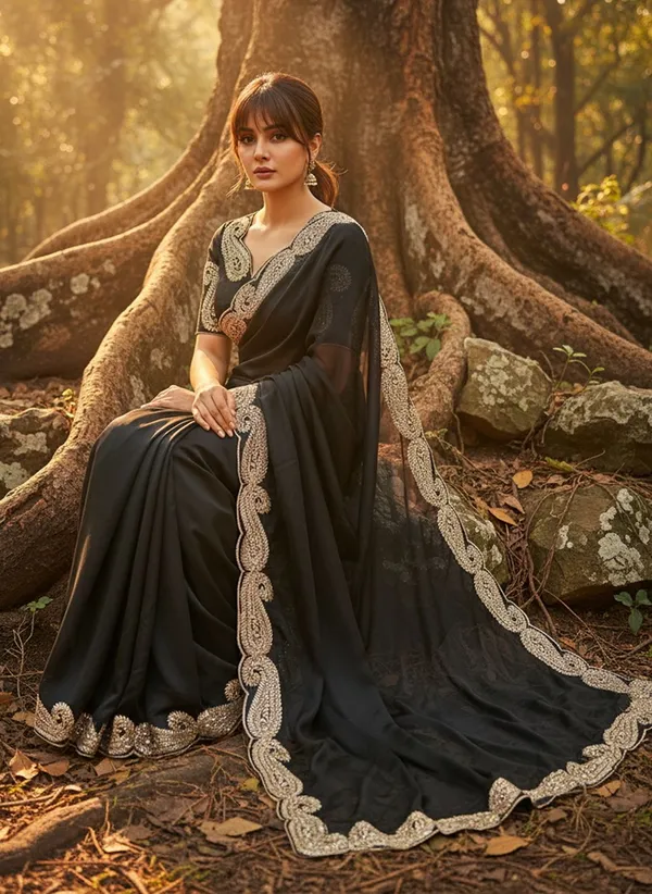 Black_Georgette_Silk_Blend_Zari_Sequin_Embroidered_Bollywood_Saree_For_Women_|_With_Blouse_Piece