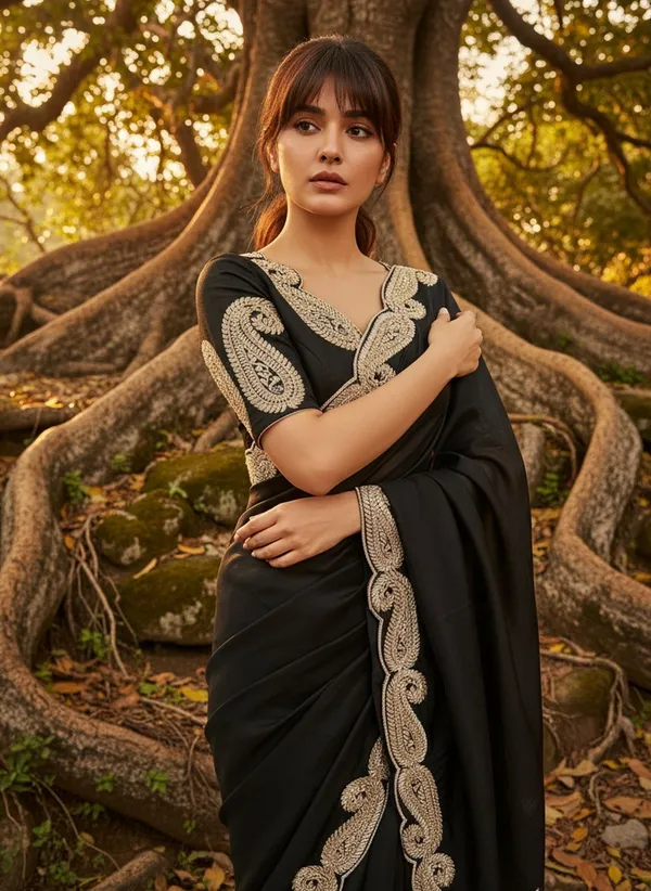 Black_Georgette_Silk_Blend_Zari_Sequin_Embroidered_Bollywood_Saree_For_Women_|_With_Blouse_Piece