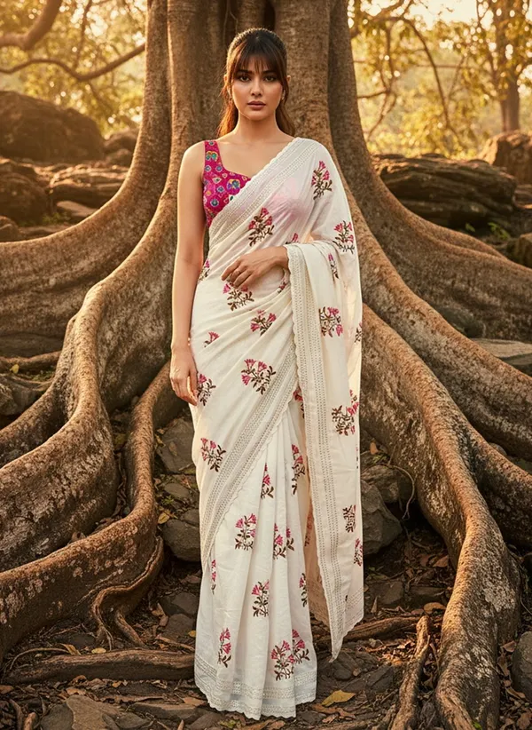 White_Georgette_Printed_Bollywood_Saree_For_Women_|_With_Blouse_Piece