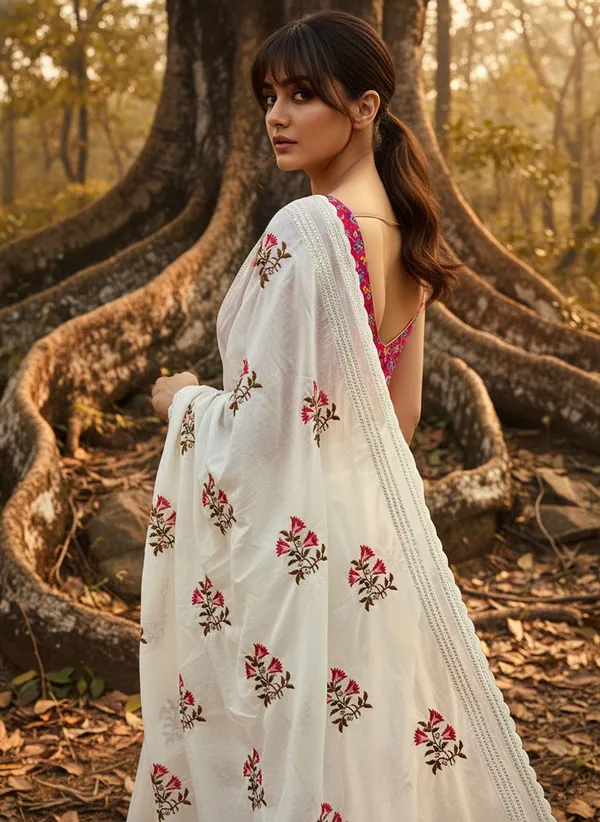 White_Georgette_Printed_Bollywood_Saree_For_Women_|_With_Blouse_Piece
