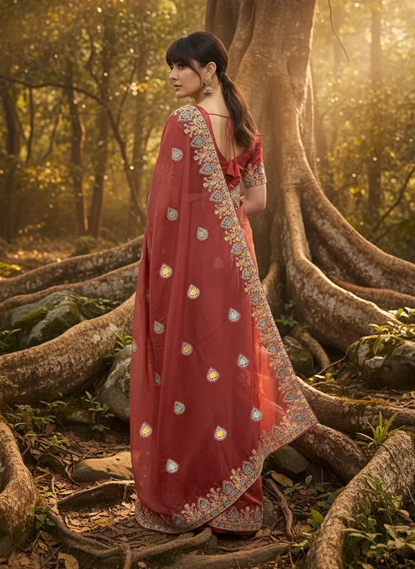 Rust_Georgette_Embroidered_Bollywood_Saree_For_Women_|_With_Blouse_Piece
