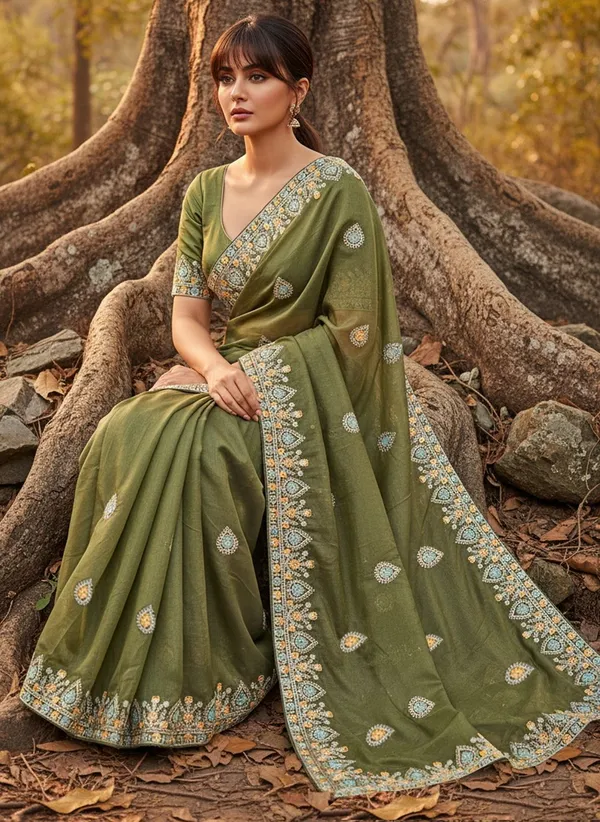 Green_Georgette_Embroidered_Bollywood_Saree_For_Women_|_With_Blouse_Piece