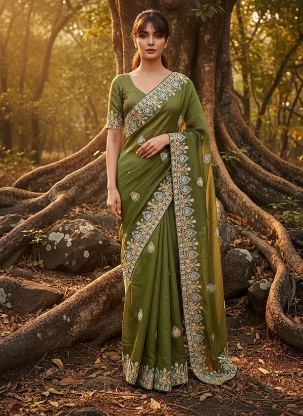 Green_Georgette_Embroidered_Bollywood_Saree_For_Women_|_With_Blouse_Piece