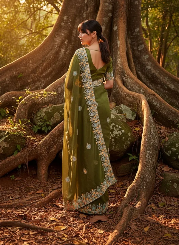 Green_Georgette_Embroidered_Bollywood_Saree_For_Women_|_With_Blouse_Piece