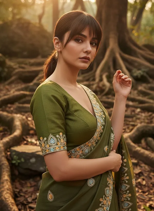 Green_Georgette_Embroidered_Bollywood_Saree_For_Women_|_With_Blouse_Piece