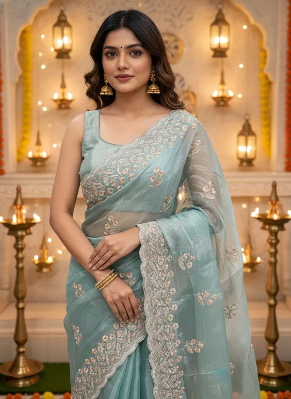 Light_Green_Organza_Chiffon_Zari_Embroidered_Bollywood_Saree_For_Women_|_With_Blouse_Piece