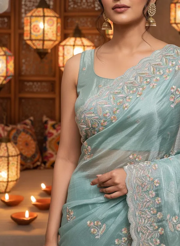 Light_Green_Organza_Chiffon_Zari_Embroidered_Bollywood_Saree_For_Women_|_With_Blouse_Piece