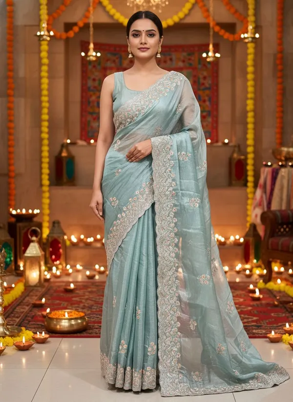 Light_Green_Organza_Chiffon_Zari_Embroidered_Bollywood_Saree_For_Women_|_With_Blouse_Piece