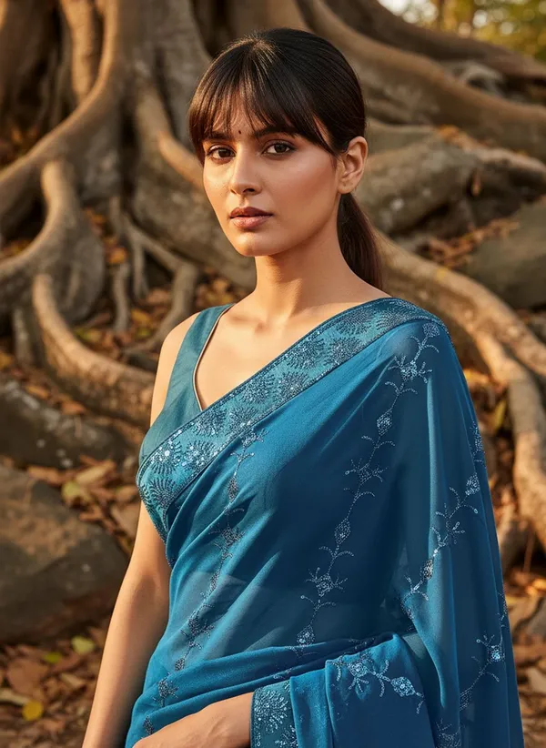 Teal_Georgette_Sequin_Embroidered_Embellished_Bollywood_Saree_For_Women_|_With_Blouse_Piece