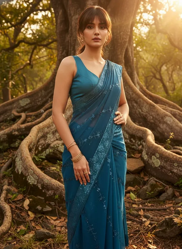 Teal_Georgette_Sequin_Embroidered_Embellished_Bollywood_Saree_For_Women_|_With_Blouse_Piece