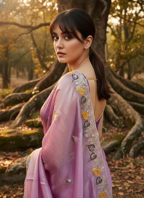 Purple_Satin_Floral_Print_Embellished_Tissue_Saree_For_Women_|_With_Blouse_Piece