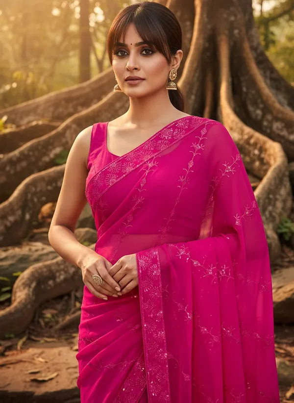 Magenta_Georgette_Embroidered_Embellished_Bollywood_Saree_For_Women_|_With_Blouse_Piece