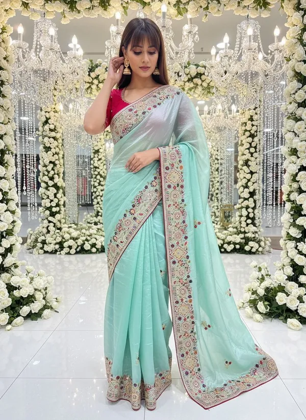Light_Green_Organza_Embroidered_Embellished_Bollywood_Saree_For_Women_|_With_Blouse_Piece