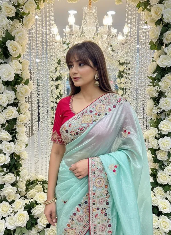 Light_Green_Organza_Embroidered_Embellished_Bollywood_Saree_For_Women_|_With_Blouse_Piece