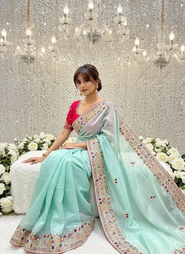 Light_Green_Organza_Embroidered_Embellished_Bollywood_Saree_For_Women_|_With_Blouse_Piece