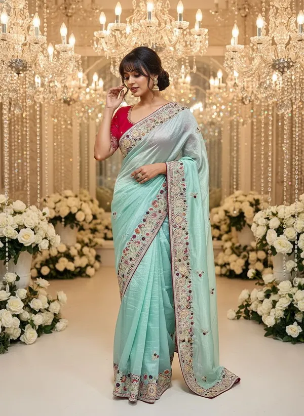 Light_Green_Organza_Embroidered_Embellished_Bollywood_Saree_For_Women_|_With_Blouse_Piece
