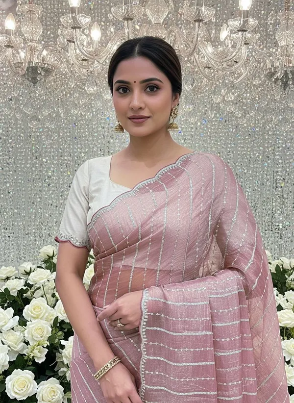 Pink_Organza_Embroidered_Sequin_Bollywood_Saree_For_Women_|_With_Blouse_Piece