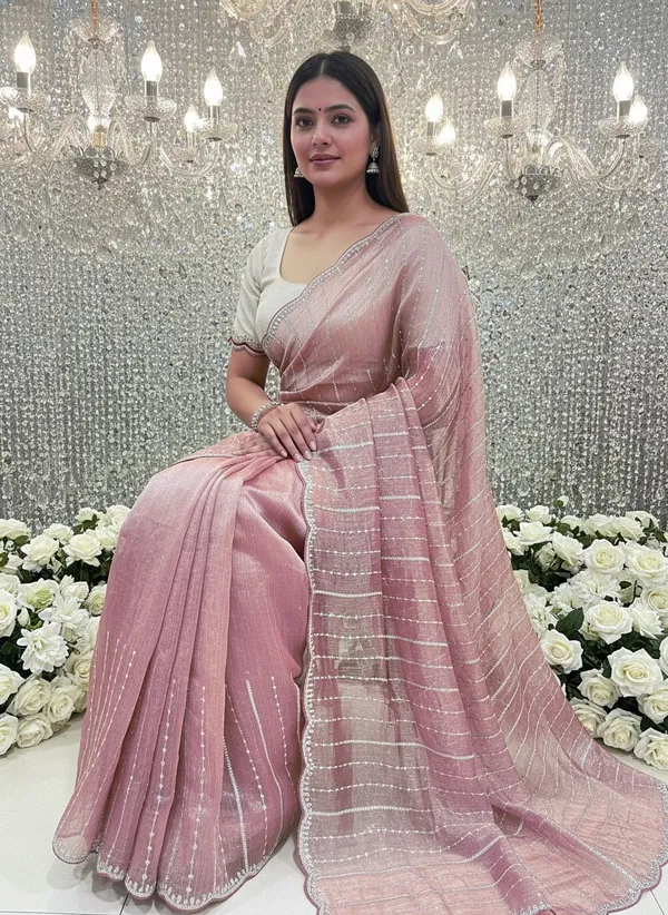 Pink_Organza_Embroidered_Sequin_Bollywood_Saree_For_Women_|_With_Blouse_Piece