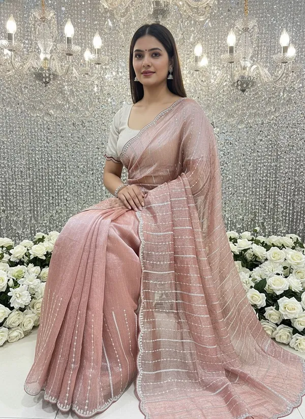 Pink_Organza_Chiffon_Silver_Zari_Sequin_Scalloped_Pallu_Saree_For_Women_|_With_Blouse_Piece