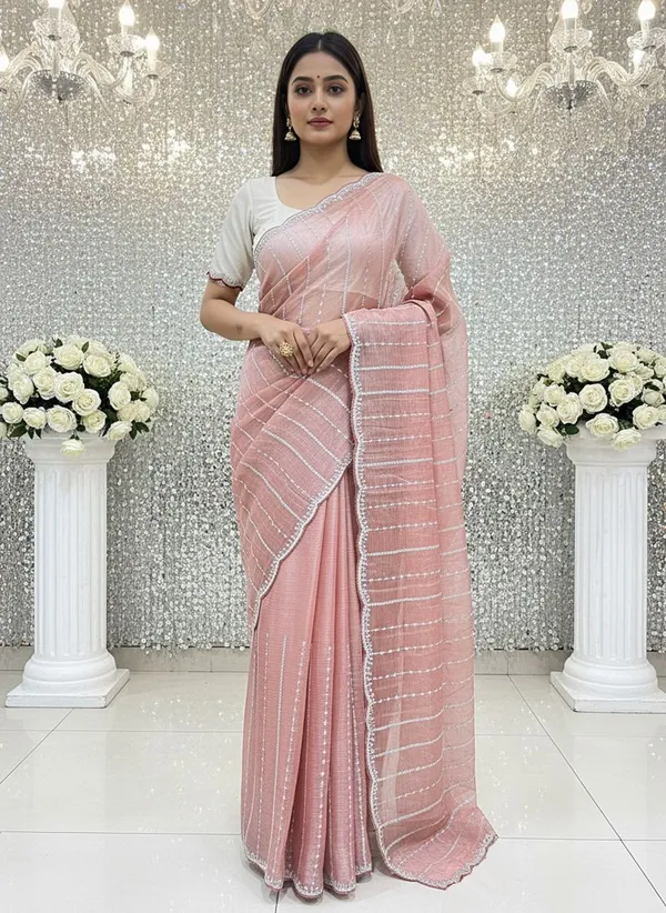 Pink_Organza_Chiffon_Silver_Zari_Sequin_Scalloped_Pallu_Saree_For_Women_|_With_Blouse_Piece