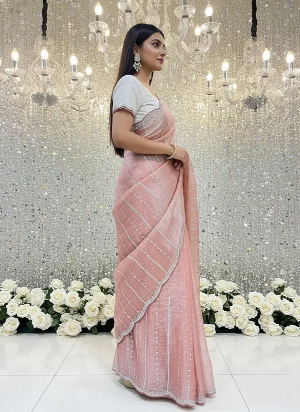 Pink_Organza_Chiffon_Silver_Zari_Sequin_Scalloped_Pallu_Saree_For_Women_|_With_Blouse_Piece