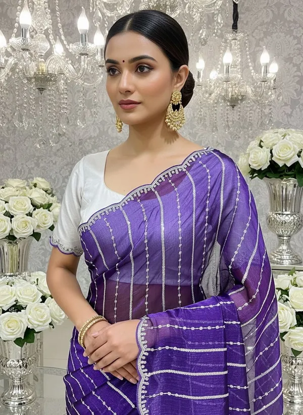 Purple_Organza_Sequin_Zari_Embroidered_Bollywood_Saree_For_Women_|_With_Blouse_Piece