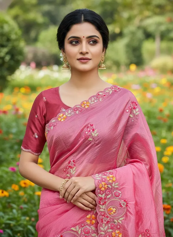 Pink_Organza_Floral_Embroidered_Embellished_Saree_For_Women_|_With_Blouse_Piece