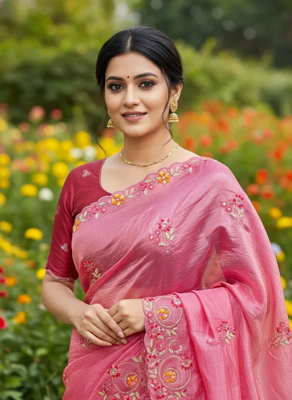 Pink_Organza_Floral_Embroidered_Embellished_Saree_For_Women_|_With_Blouse_Piece