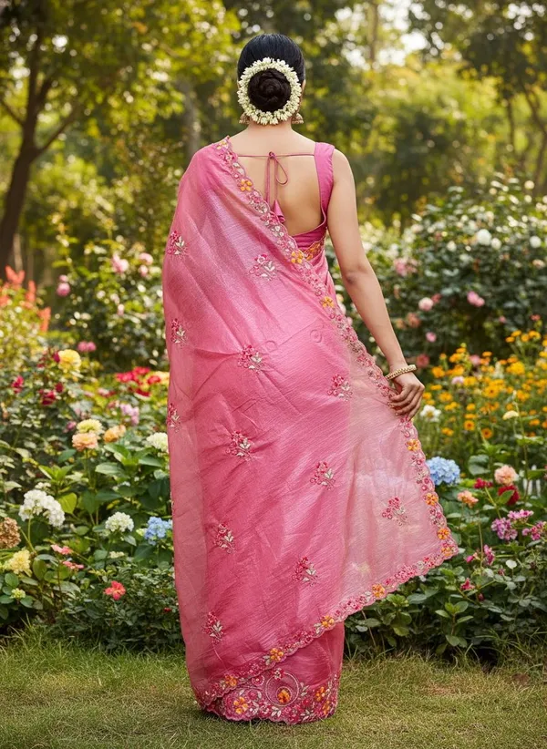 Pink_Organza_Floral_Embroidered_Embellished_Saree_For_Women_|_With_Blouse_Piece