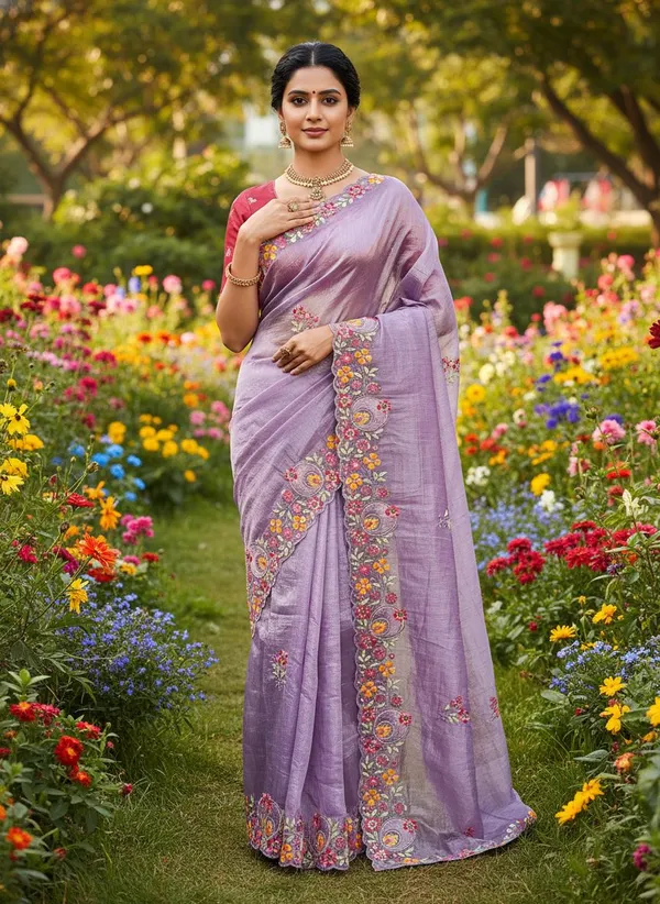 Purple_Organza_Floral_Embroidered_Saree_For_Women_|_With_Blouse_Piece