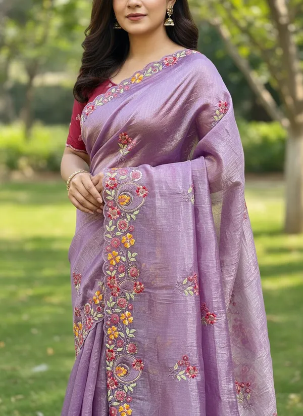 Purple_Organza_Floral_Embroidered_Saree_For_Women_|_With_Blouse_Piece