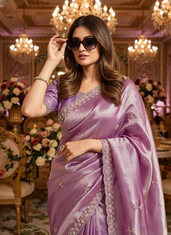Purple_Organza_Hand_Embroidered_Bollywood_Saree_For_Women_|_With_Blouse_Piece