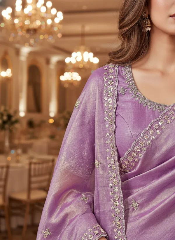 Purple_Organza_Hand_Embroidered_Bollywood_Saree_For_Women_|_With_Blouse_Piece