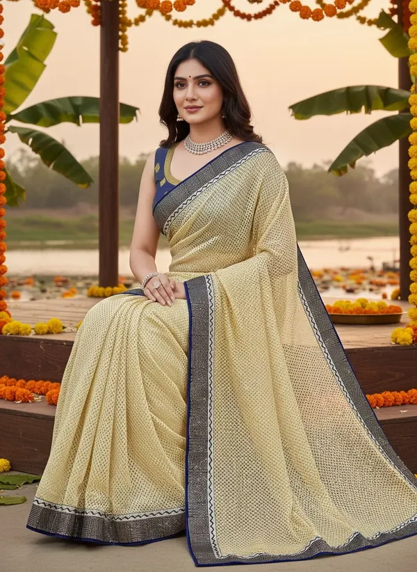 Cream_Net_Embroidered_Bollywood_Saree_For_Women_|_With_Blouse_Piece