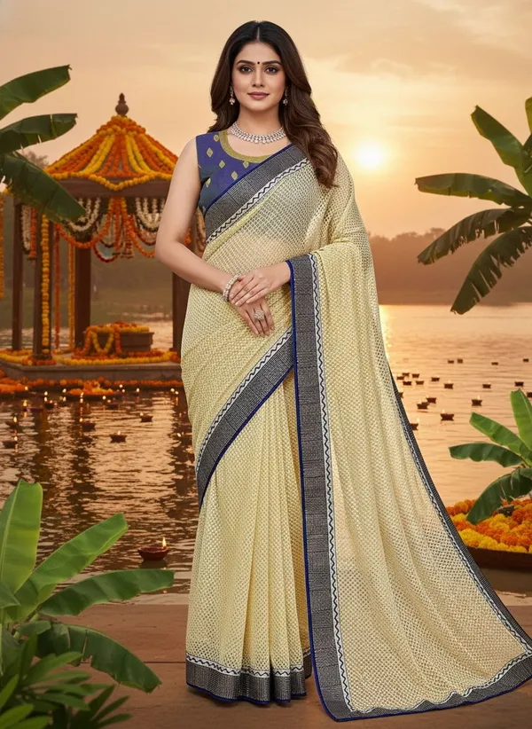 Cream_Net_Embroidered_Bollywood_Saree_For_Women_|_With_Blouse_Piece