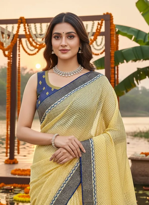 Cream_Net_Embroidered_Bollywood_Saree_For_Women_|_With_Blouse_Piece