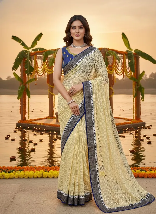 Cream_Net_Embroidered_Bollywood_Saree_For_Women_|_With_Blouse_Piece