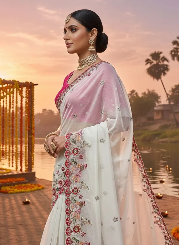 White_Georgette_Sequin_Embroidered_Bollywood_Saree_For_Women_|_With_Blouse_Piece