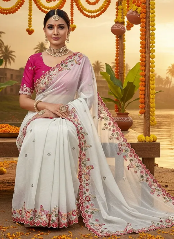 White_Georgette_Sequin_Embroidered_Bollywood_Saree_For_Women_|_With_Blouse_Piece