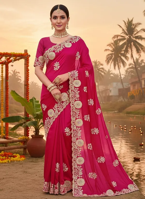 Pink_Georgette_Embroidered_Embellished_Bollywood_Saree_For_Women_|_With_Blouse_Piece